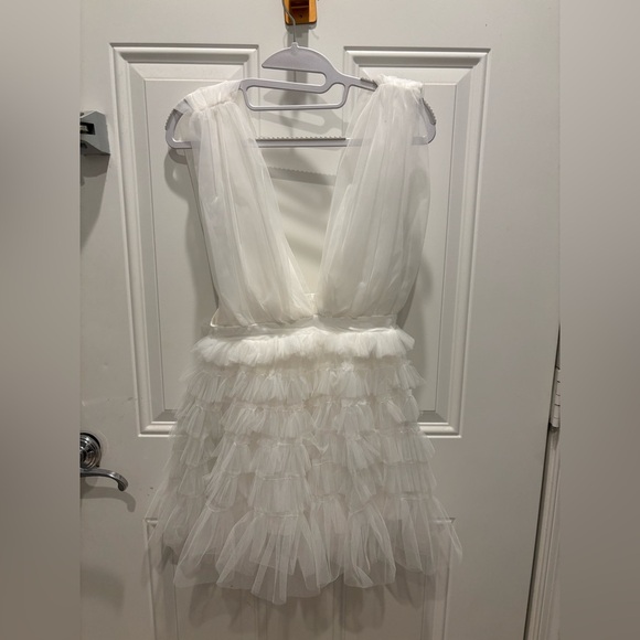 Untamed Petals Bridal Cocktail Mini Dress - Picture 2 of 8